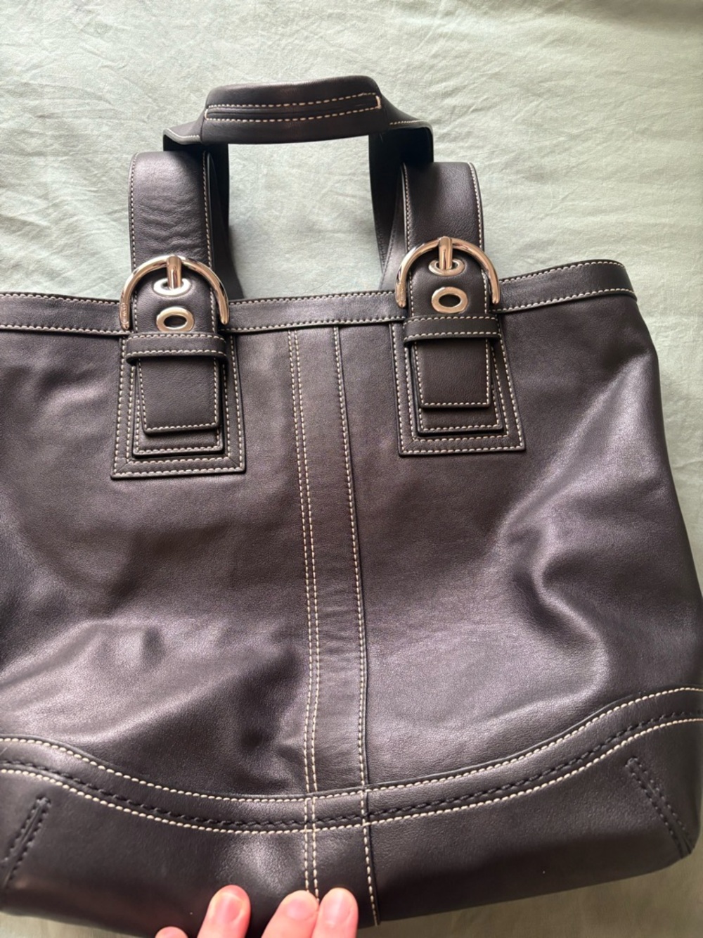 Coach Like New Black Leather Soho Tote Handbag - Picture 7 of 14